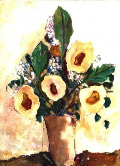 "Flores de papel" Oil Card