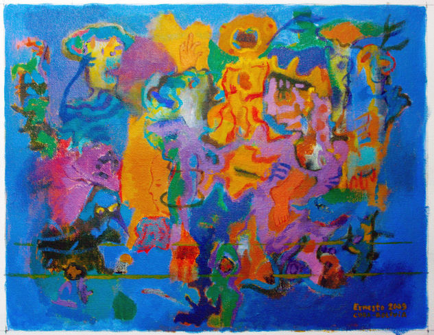 De la serie Onirico: "Amigos Nocturnos (II)" Acrylic Canvas Others