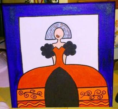 Menina II Acrylic Canvas Figure Painting