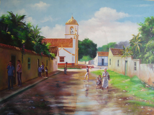 Escena cotidiana  de  Moruy Oil Canvas Landscaping