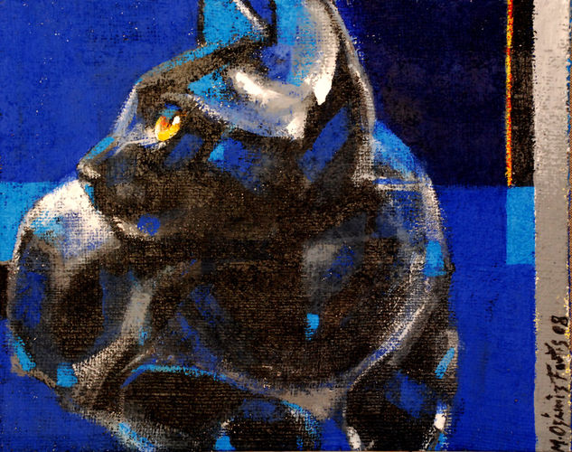 Gato Cartujo I Mixed media Canvas Figure Painting