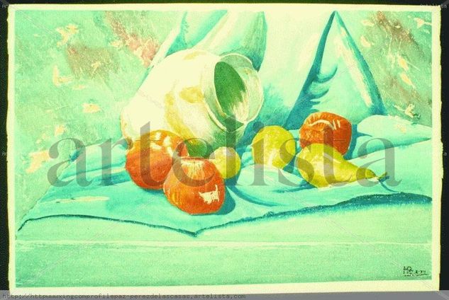 Bodegón Azul Watercolour Paper Still Life Paintings