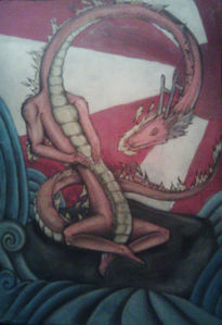 Dragón rojo sobre...