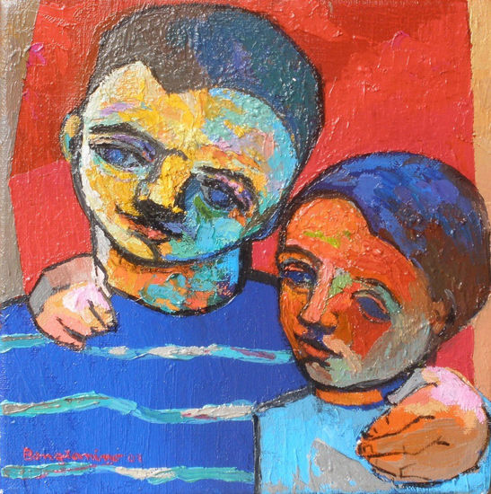 Hermanos Oil Textile Portrait