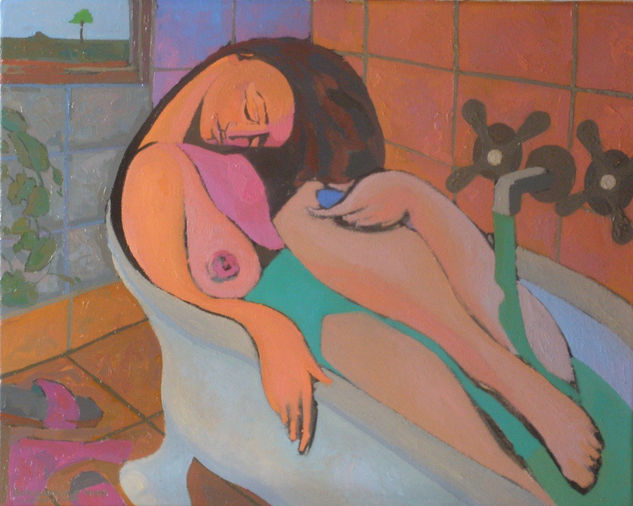 El baño Oil Textile Figure Painting