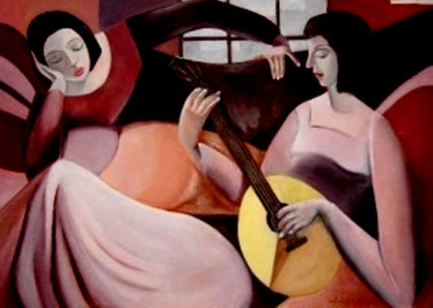 Recreación de una bellísima obra del Maestro Armando Barrios Oil Canvas Figure Painting