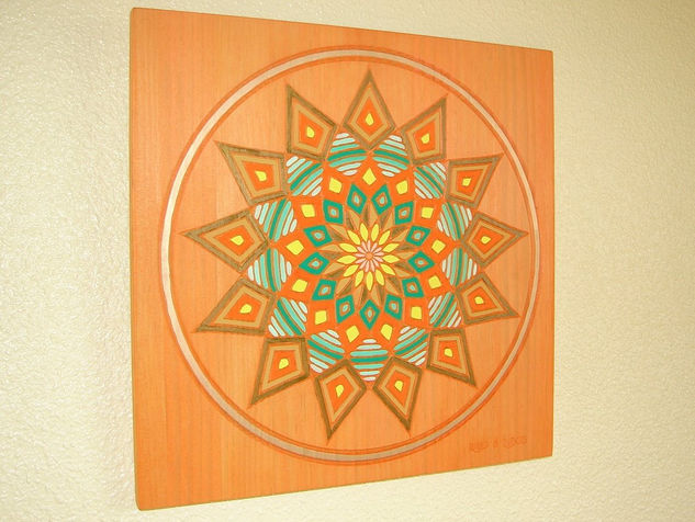 Mandala estrella naranja circulo 