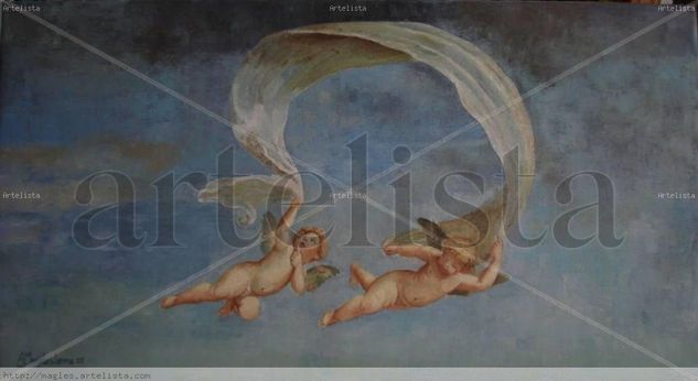 De Francesco Albani 1578-1660 Cupids lesding Adonis to Venus detalle Oil Canvas Figure Painting