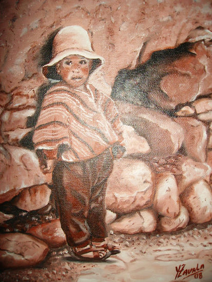 Niño del interior. Óleo Lienzo Figura