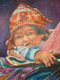 Niño en la espalda de su madre.