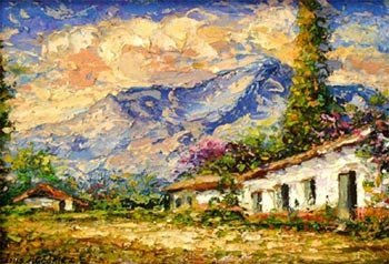 Alrededores de Bogotá Oil Canvas Landscaping