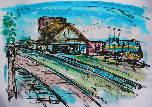 Estacion de trenes Ink Paper