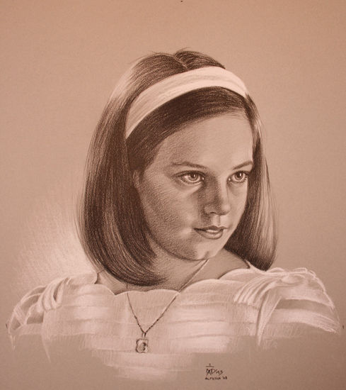 Retrato de niña Charcoal