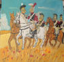 Caballeria holandesa ,carabineros con Wellintong 60x60 cm. de Crespo