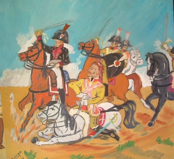 AlIADOS DE Napoleón ,alemanes G. d Corps Hesse-D. de Crespo Oil Canvas Landscaping