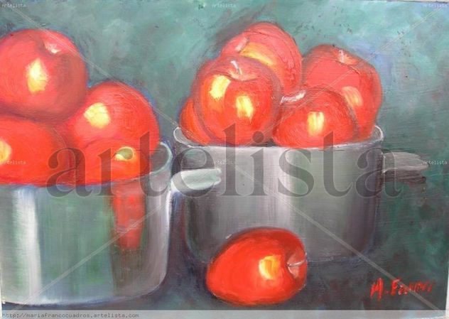 Manzanas con cacerolas de aluminio