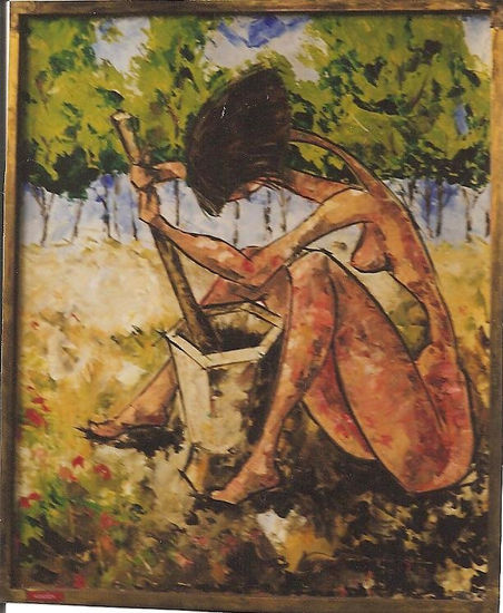 Moagem-Molienda-India Coroados Oil Canvas Figure Painting