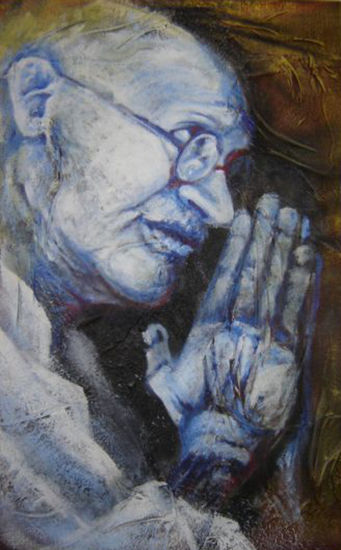 Gandhi, Respeto Acrylic Canvas Portrait