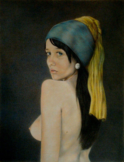 Nude girl with a pearl earring Lápiz (a color) Tabla Retrato