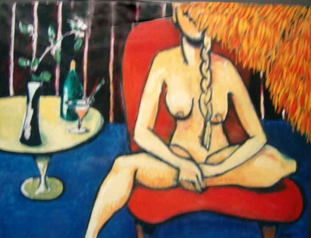 Desnudo debajo de sombrilla Oil Canvas Nude Paintings