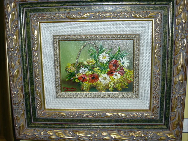 centro con flores Oil Canvas