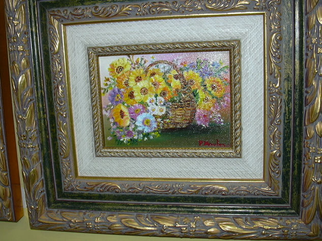 centro con flores 2 Oil Canvas