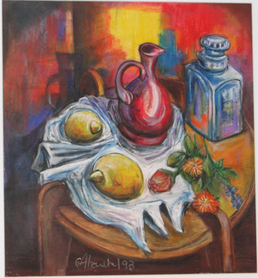 Naturaleza Muerta con limones Pastel Paper Still Life Paintings