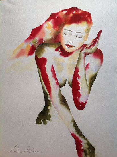 Momento fugaz Watercolour Paper Figure Painting