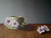 Taza con flores de...