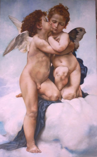 Cupido y Psiquis Infantes Oil Canvas Landscaping