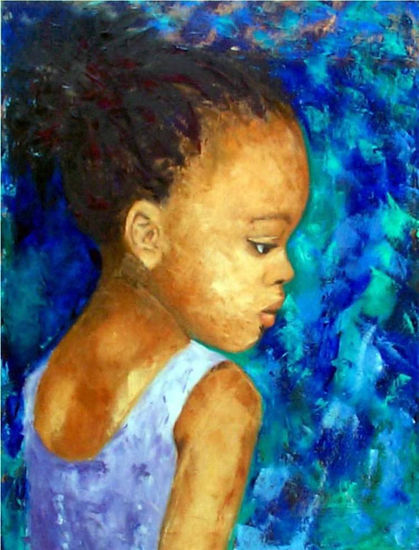 Perfil de Niña Oil Canvas Figure Painting