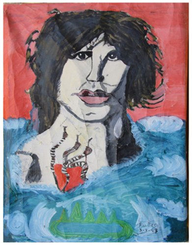 jim morrison retrato Oil Canvas Portrait