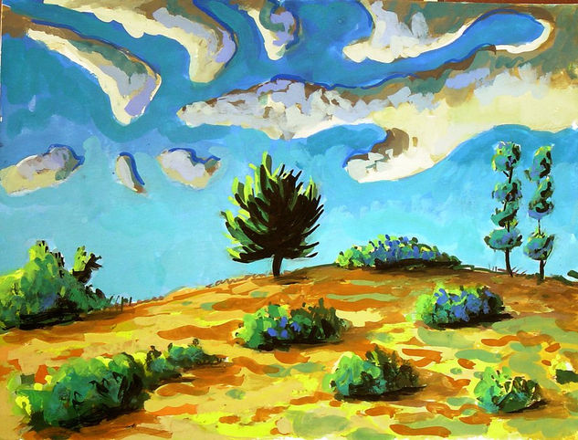 pino desmochado Gouache Paper Landscaping