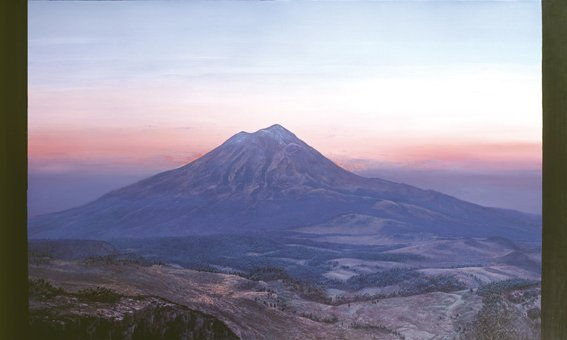 Anochecer en el Popocatépetl Acrílico Tela Paisaje