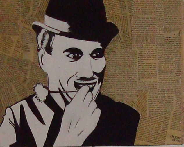 Chaplin Acrylic Textile Portrait