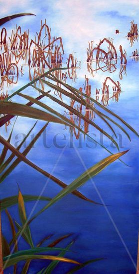 Grafias en el agua 1 Oil Canvas Landscaping