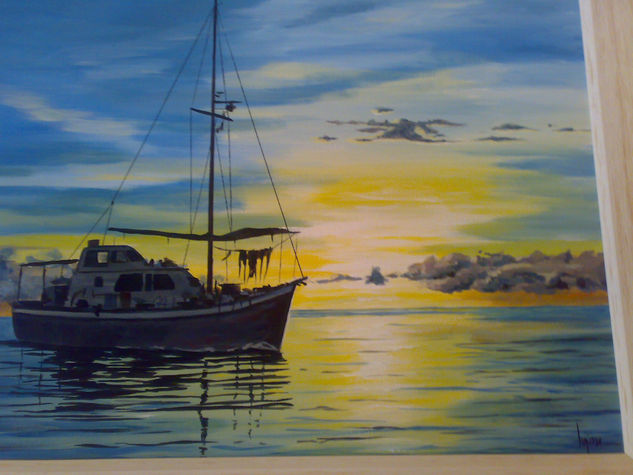 ATARDECER Oil Canvas Marine Painting