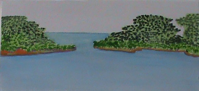 "NOSTALGIA MARINA" Oil Panel Landscaping