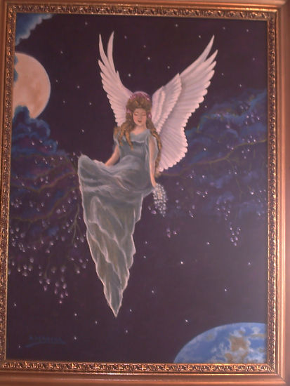 ANGEL EN LA NOCHE Oil Canvas Landscaping