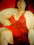 MUJER CON VESTIDO ROJO