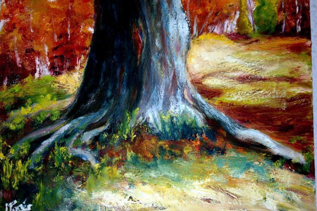 TRONC D'ARBRE Oil Canvas Landscaping