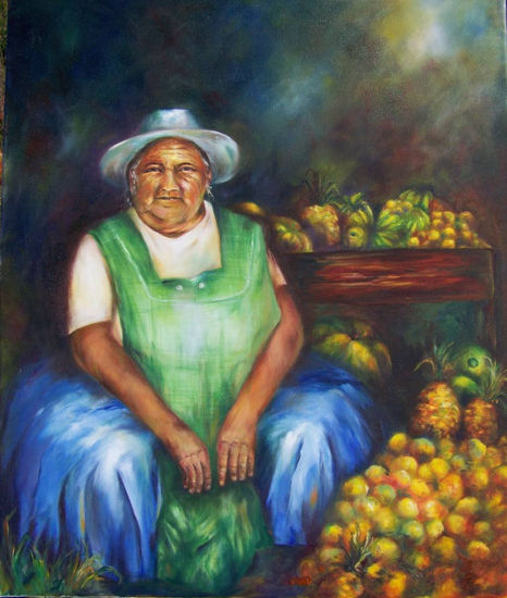 vendedora de frutas Oil Canvas Figure Painting