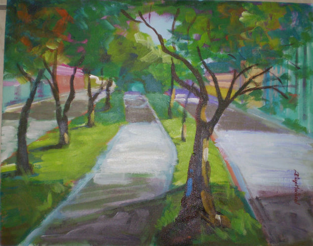 Una avenida famosa 2 Acrylic Canvas Landscaping