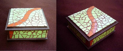 Caja mosaico verde
