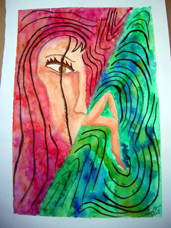 La mujer dividida Watercolour Paper