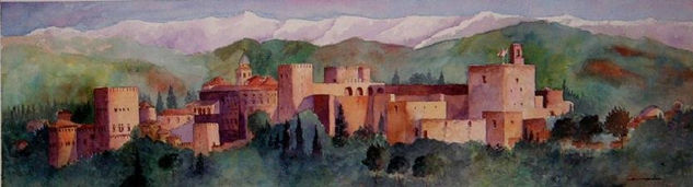 ALHAMBRA Acuarela Papel Paisaje