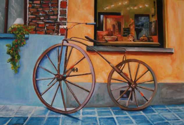 bicicleta antigua Oil Canvas Landscaping