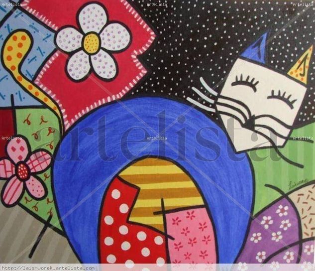 Gato azul Acrylic Canvas Animals