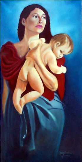 Maternidad Óleo Lienzo Figura