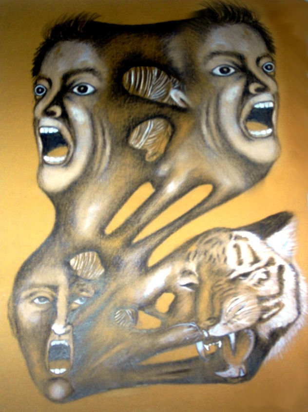 Lápiz grafito y tempera sobre papel
